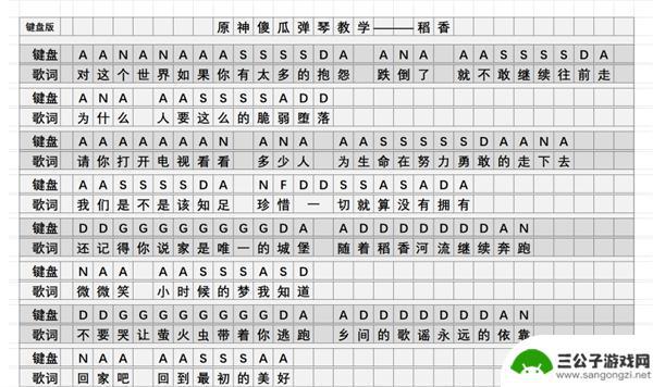 原神稻香琴谱手机版 原神稻香琴谱推荐