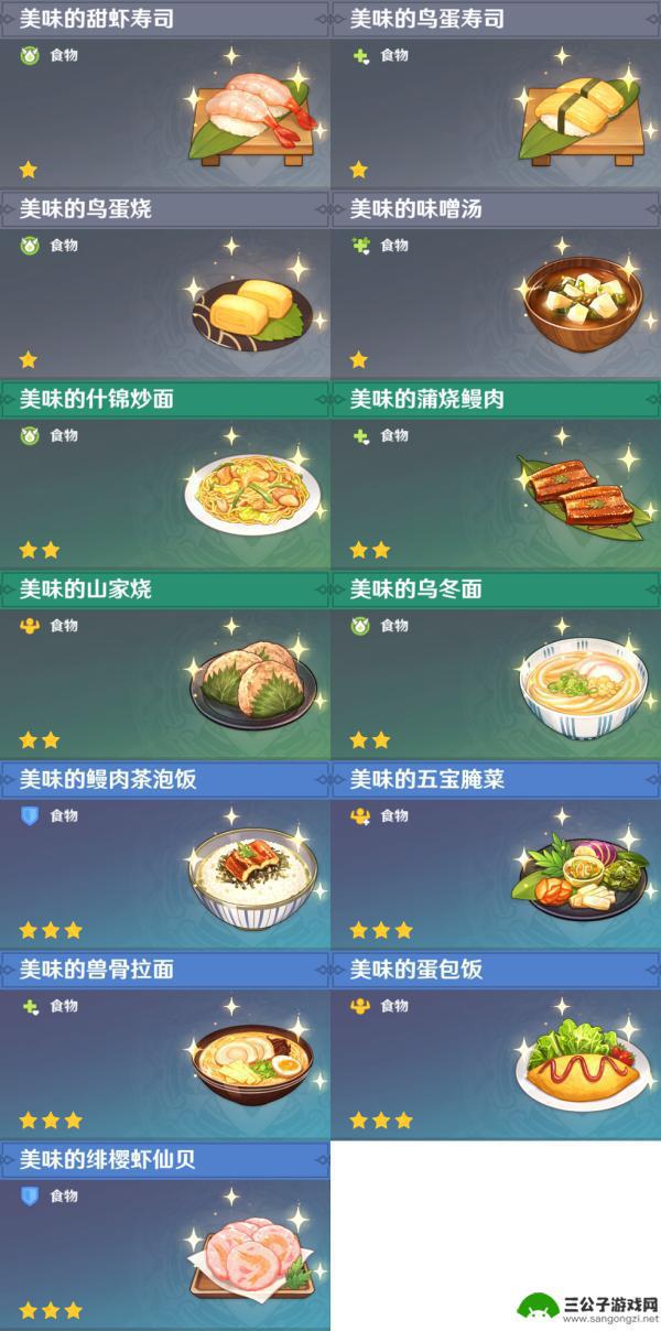 原神食谱在哪看 原神全料理获取攻略最新更新