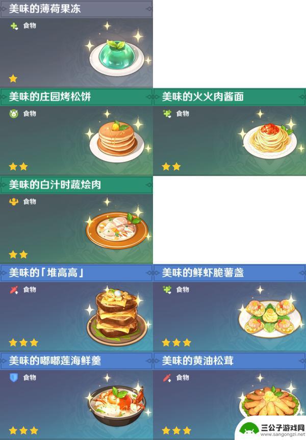 原神食谱在哪看 原神全料理获取攻略最新更新