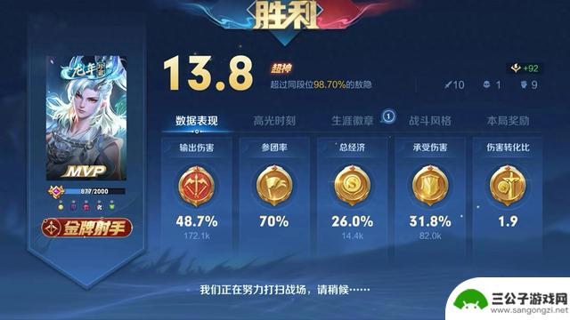 王者荣耀：敖隐T0射手出装大火，排位胜率高达70%