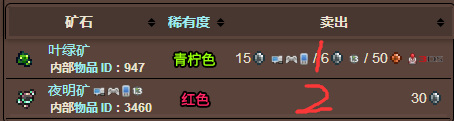 泰拉瑞亚矿排序 泰拉瑞亚矿物怎么排序