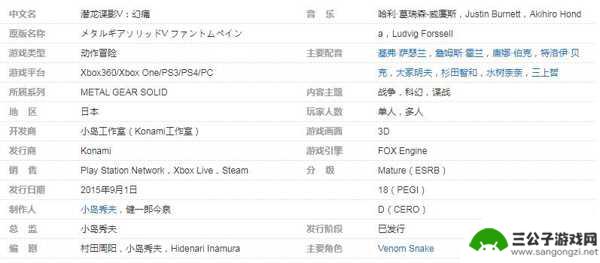 steam上的合金装备5 合金装备5幻痛steam购买指南